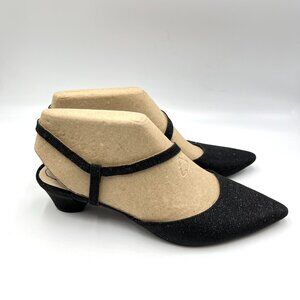 Life Stride Womens 9 Minimalist Black Low Heel Pointed Toe Heels Shoes